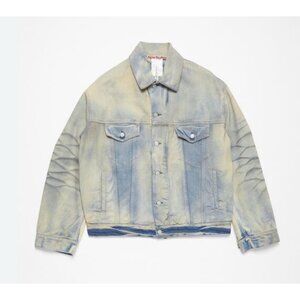 ACNE Studios Women's Jean Jacket Sz 36 Small Denim tag Spray Vintage Blue Casual
